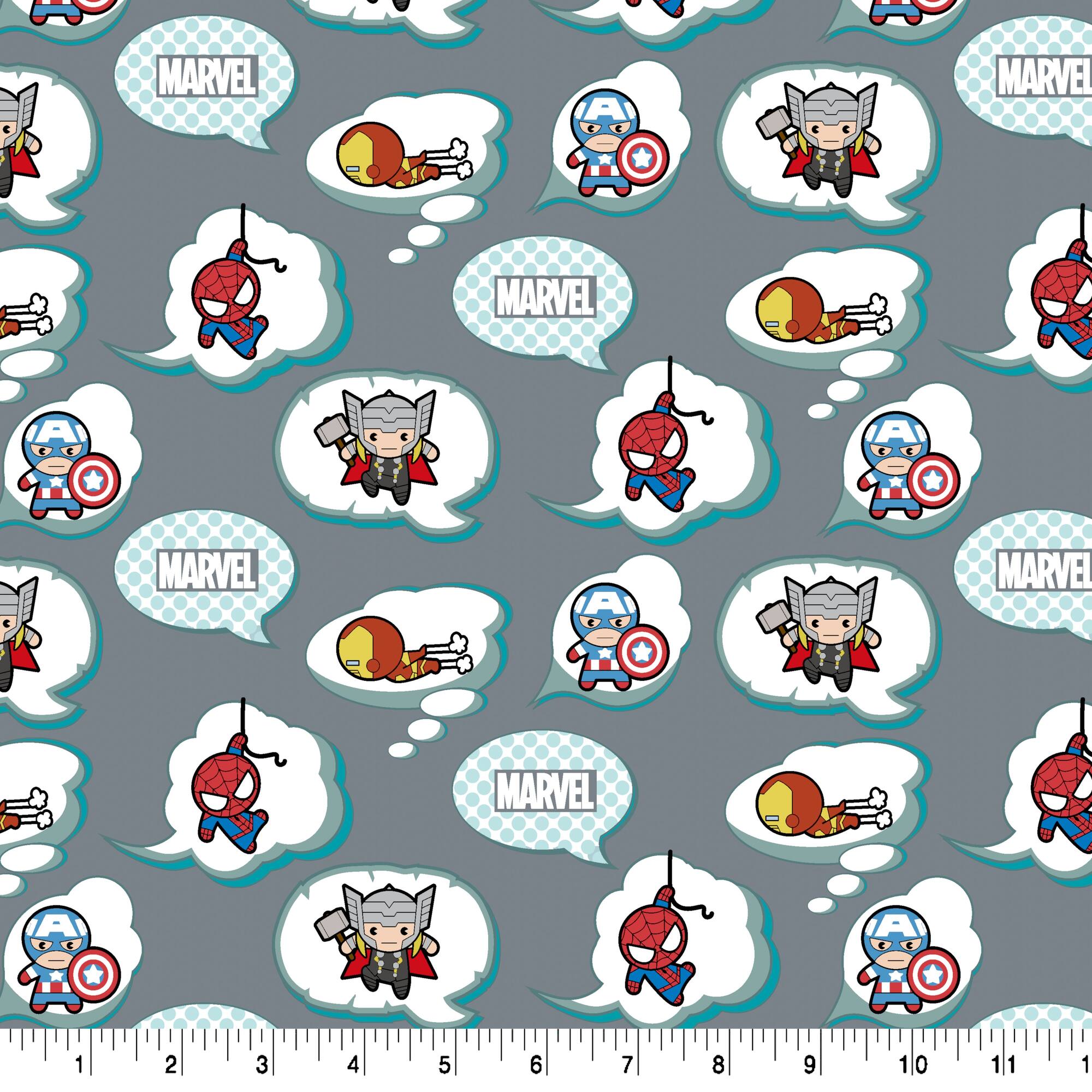 Marvel® Character Thought Clouds Cotton Fabric